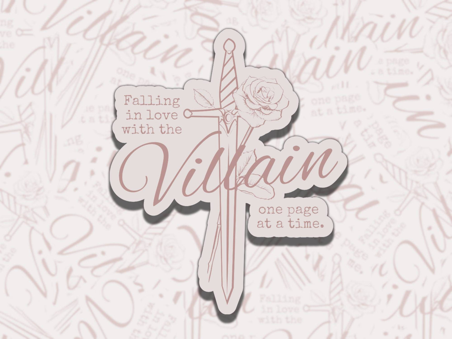 In Love With the Villain Sticker Multiple Colors, Reading Vinyl Sticker, Smutty Waterproof eReader, Kindle, Cute Funny Gift for Bookworm