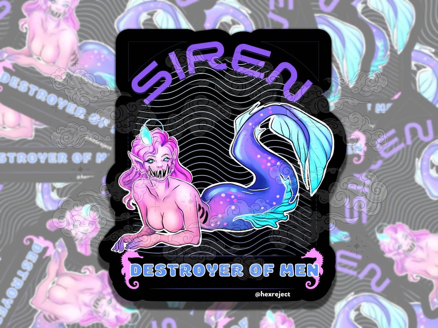 Siren Destroyer of Men Bookish Fantasy Waterproof Vinyl Sticker, Gift for Girl Friend, Funny Sticker for Kindle Laptop Water Bottle Journal