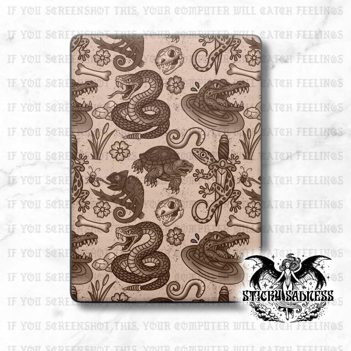 Sepia Reptile Tattoo eReader