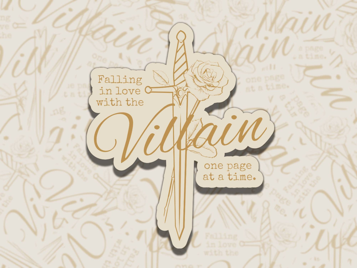 In Love With the Villain Sticker Multiple Colors, Reading Vinyl Sticker, Smutty Waterproof eReader, Kindle, Cute Funny Gift for Bookworm