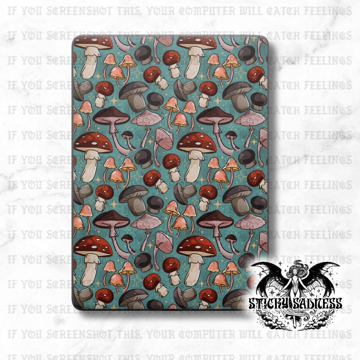 Blue Rustic Mushroom Cute eReader