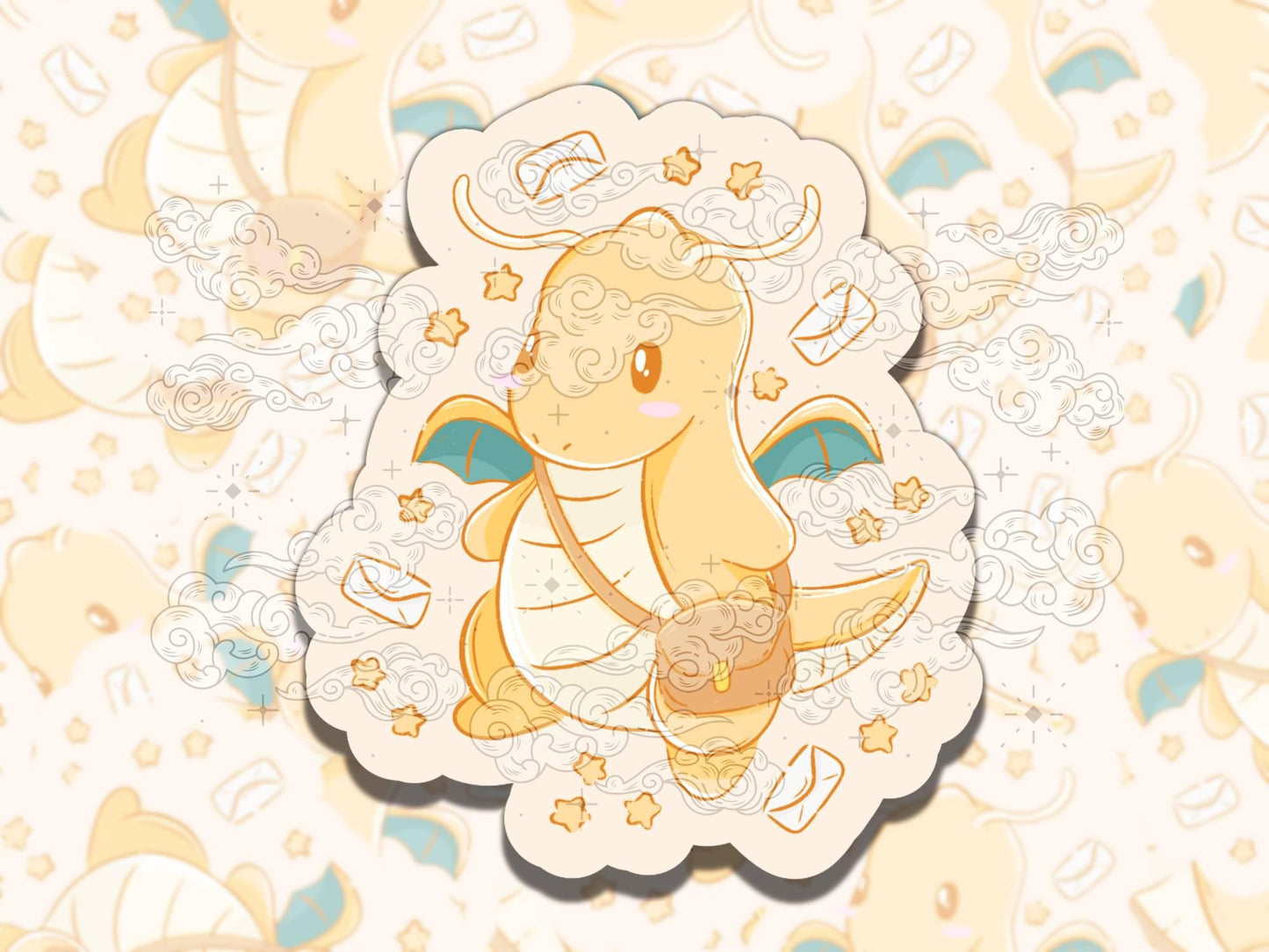 Cute Dragon Monsters Nostalgic Waterproof Vinyl Sticker, Gift for Friend, Funny Sticker for Kindle Laptop Water Bottle Journal