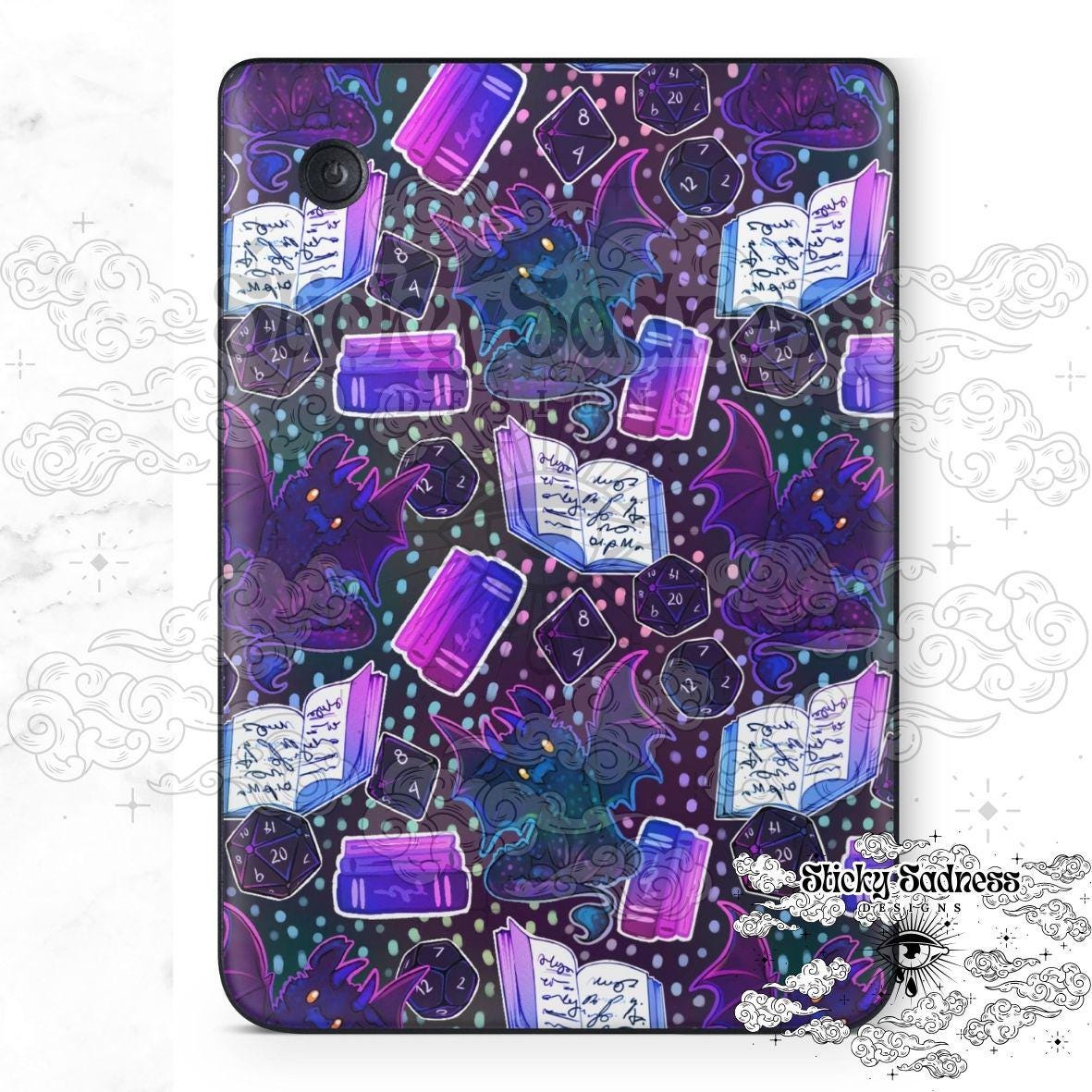Iridescent Dragon Fantasy eReader Tablet Insert for Kindle Kobo iPad Boox Fire, eReader Insert, eReader Design, Bookish Gift for Booklover