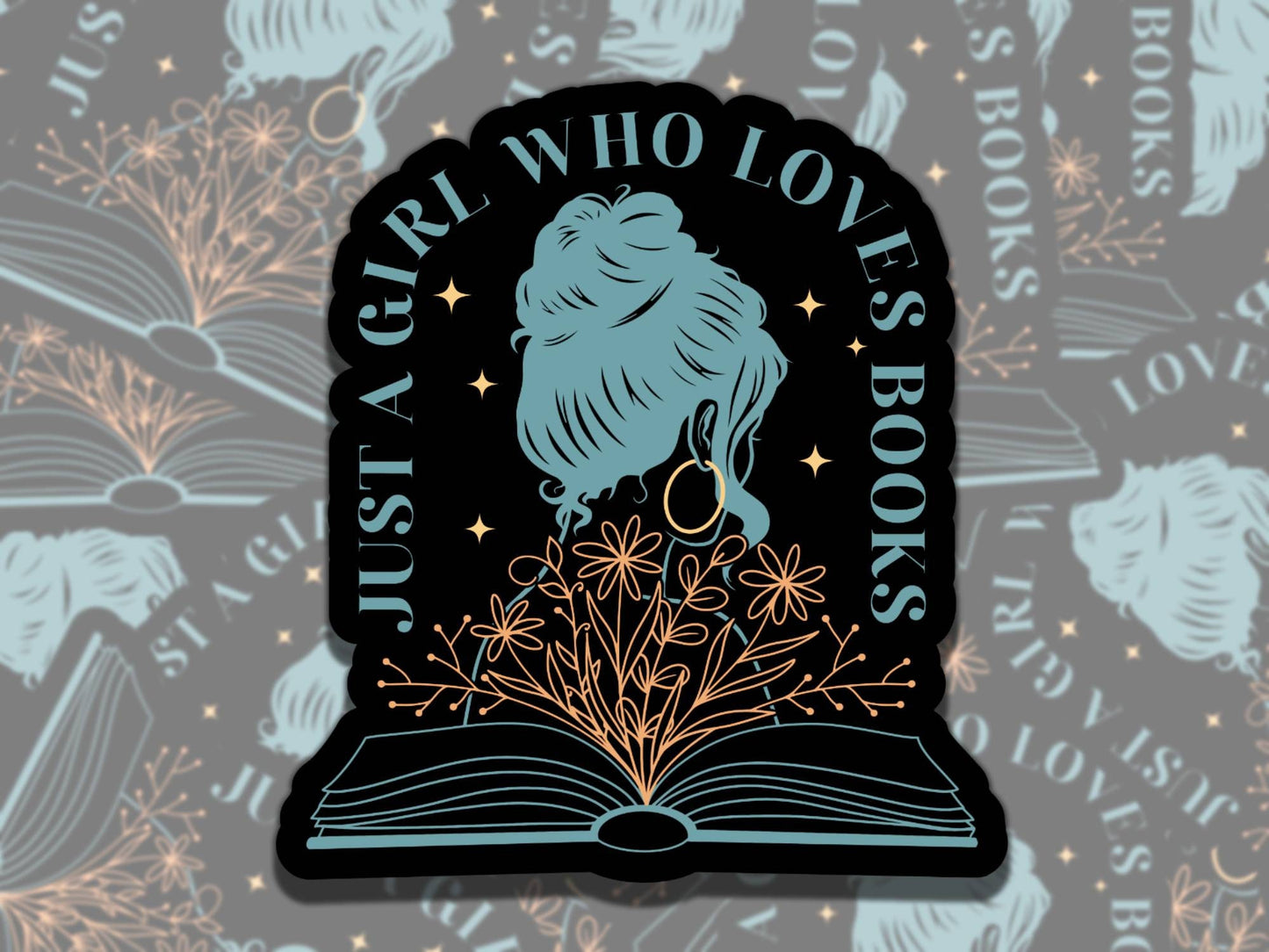 Just a Girl who Loves Books Sticker, Reading Vinyl Sticker, Smutty Waterproof eReader, Kindle, Cute Funny Gift for Bookworm, Bookish Gift