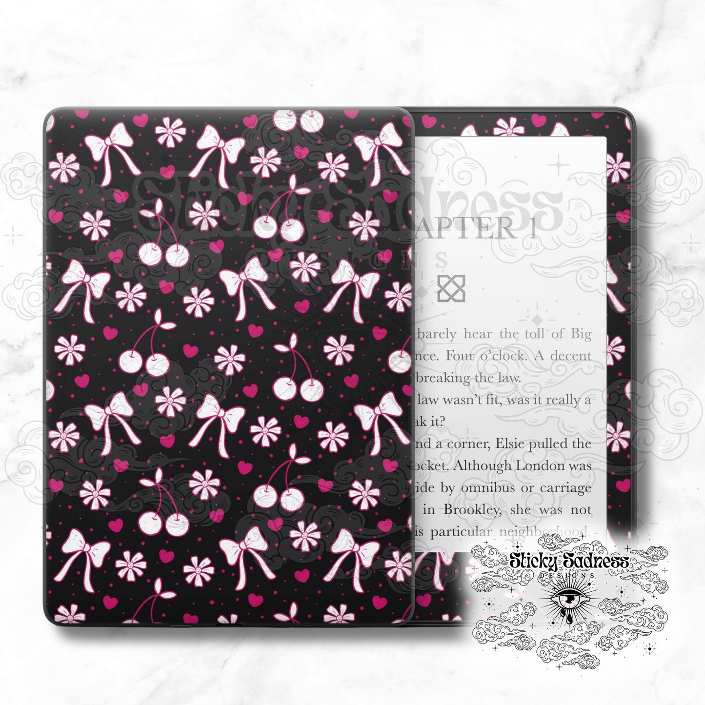 Valentine's Sweets Holiday Insert Skin, Cute Vinyl Wrap for Kindle Kobo iPad Boox Fire, Gift for Valentine Book Lover, BookTok Accessories