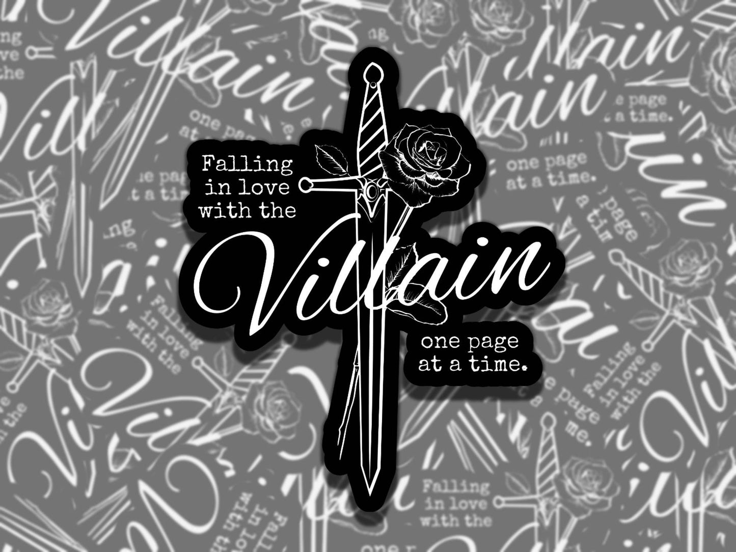 In Love With the Villain Sticker Multiple Colors, Reading Vinyl Sticker, Smutty Waterproof eReader, Kindle, Cute Funny Gift for Bookworm