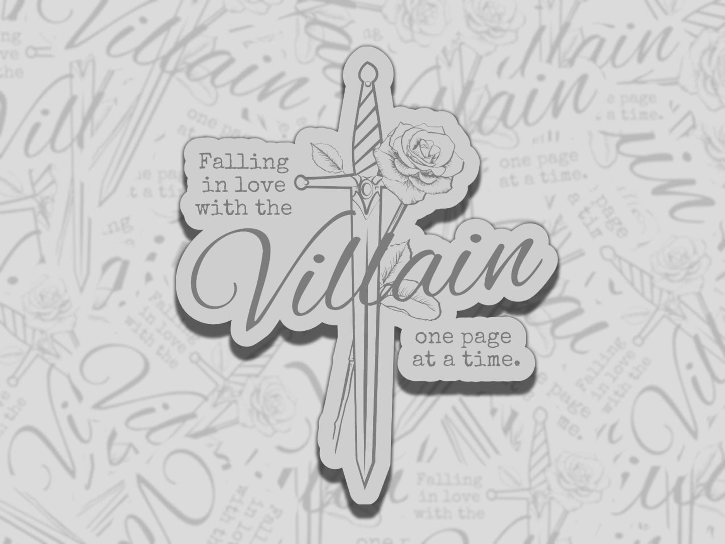 In Love With the Villain Sticker Multiple Colors, Reading Vinyl Sticker, Smutty Waterproof eReader, Kindle, Cute Funny Gift for Bookworm