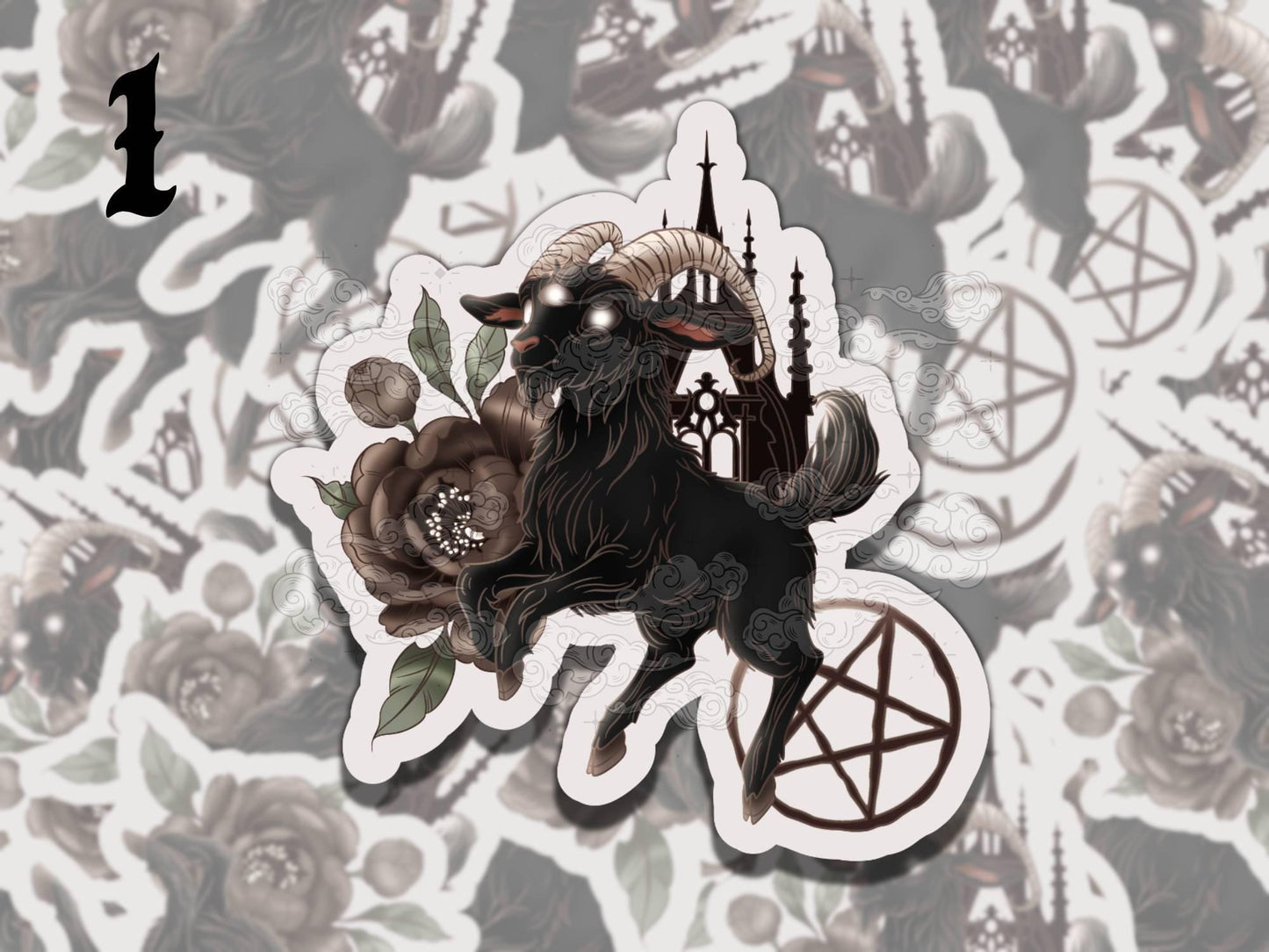 Frolicking Baphy Whimsigoth Waterproof Vinyl Sticker, Girly Gift for Friend, Funny Sticker for Kindle Laptop Water Bottle Journal