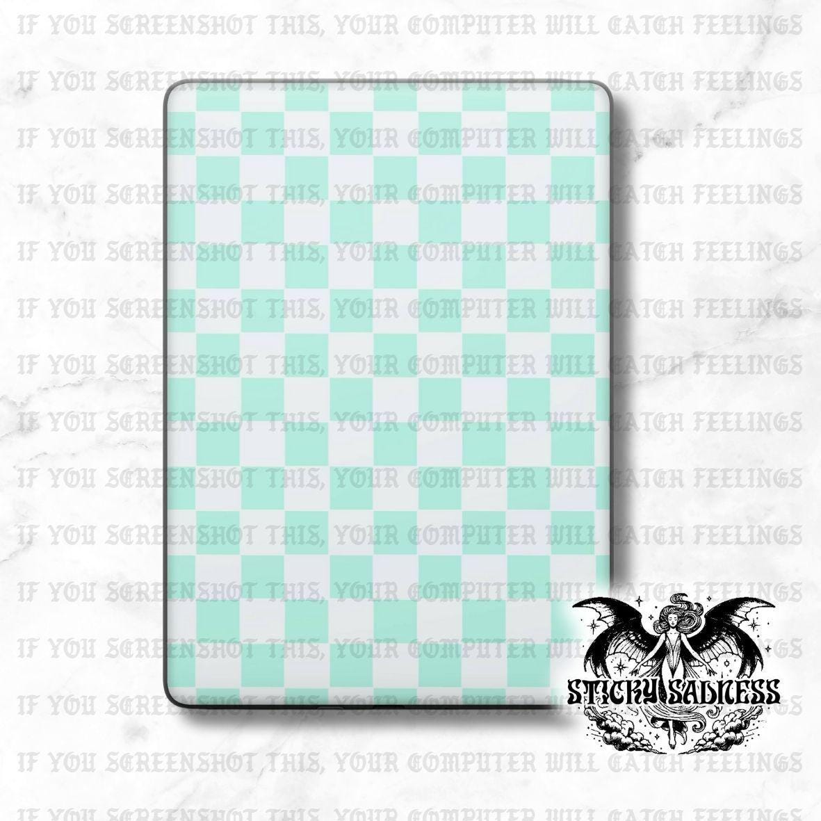 Mint White Checkered