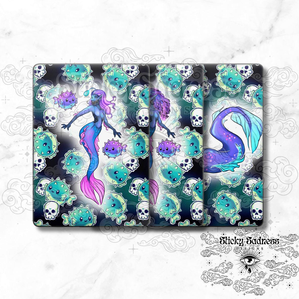 Green Siren Character eReader Tablet Insert for Kindle Kobo iPad Boox Fire, eReader Insert, eReader Design, Bookish Gift for Booklover