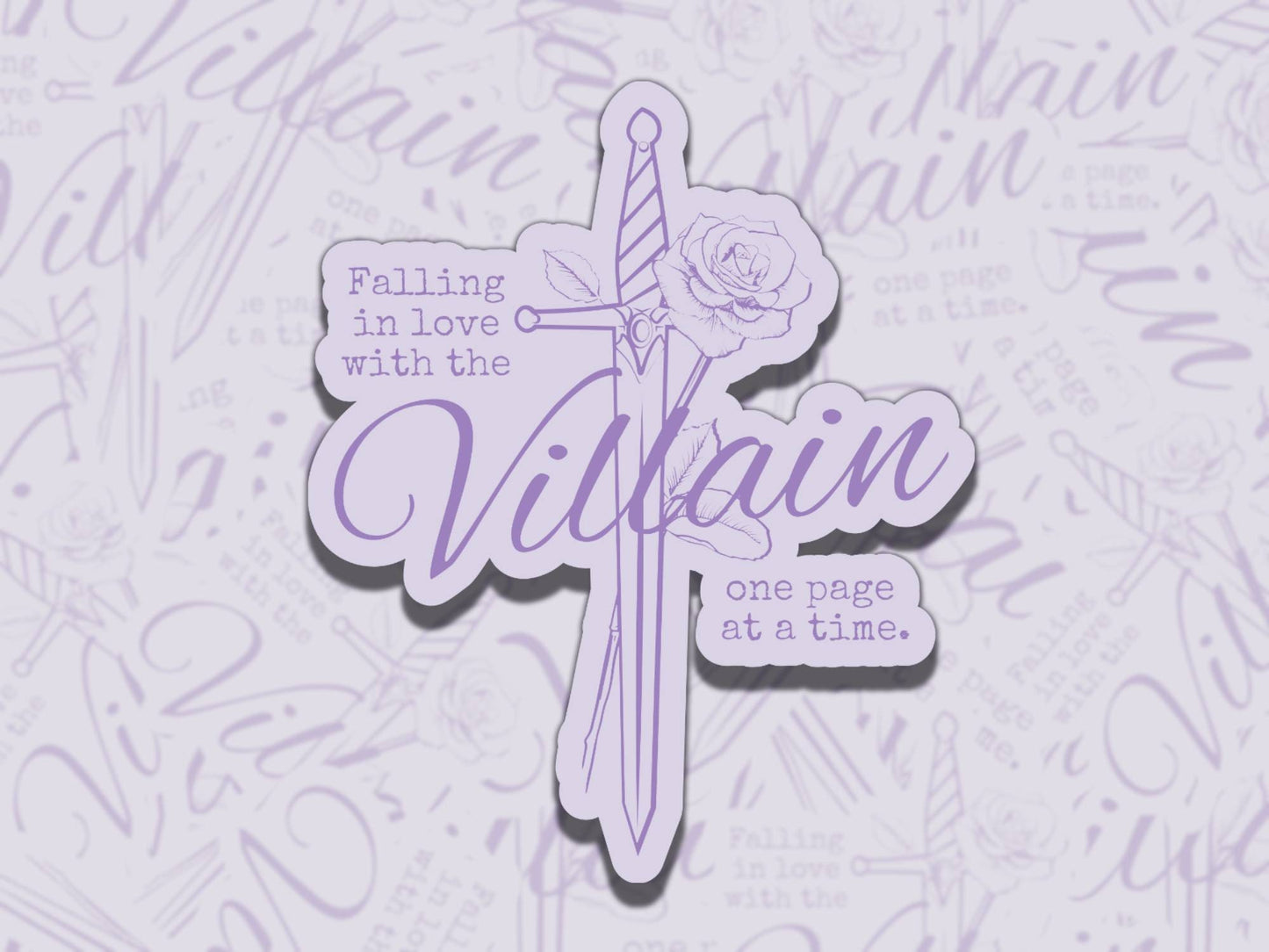 In Love With the Villain Sticker Multiple Colors, Reading Vinyl Sticker, Smutty Waterproof eReader, Kindle, Cute Funny Gift for Bookworm