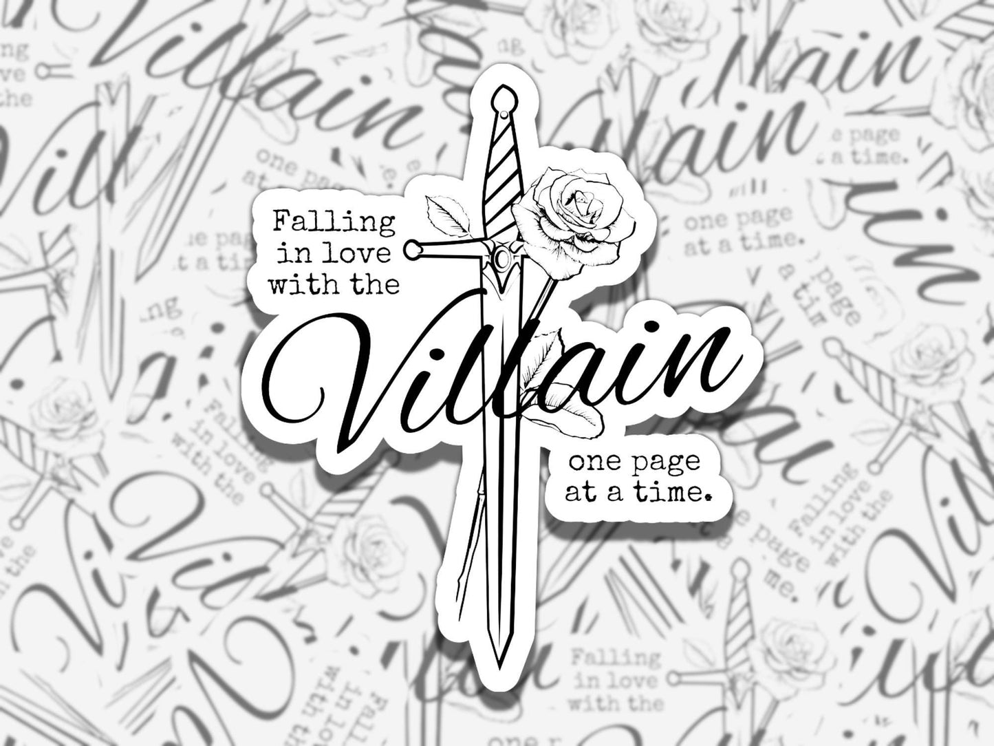 In Love With the Villain Sticker Multiple Colors, Reading Vinyl Sticker, Smutty Waterproof eReader, Kindle, Cute Funny Gift for Bookworm