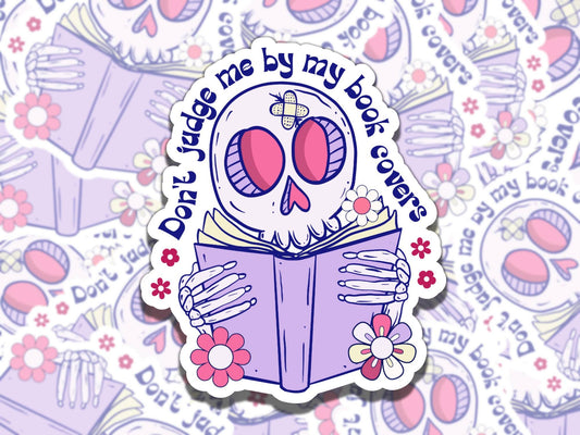 Don't Judge Me by my Book Sticker, Reading Vinyl Sticker, BookTok Waterproof eReader, Kindle, Cute Funny Gift for Bookworm, Bookish Gift
