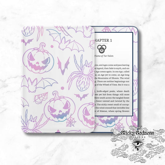 Cute Pastel Spooky Decals Insert Skin, Cute Vinyl Wrap for Kindle Kobo iPad Boox Fire, Gift for Book Lover, BookTok Accessories
