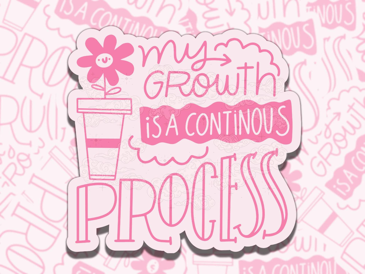 Growth Process Cute Mental Health Sticker, Affirmation Sticker, Gift for Friend,  Sticker for Kindle Laptop Water Bottle Journal
