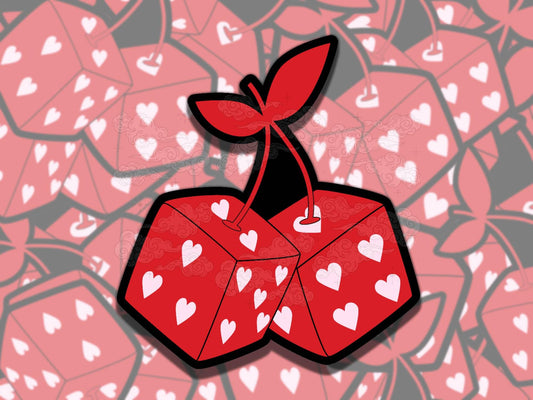 Cherry Dice Cute Class War Waterproof Vinyl Sticker, Girly Gift for Friend, Funny Sticker for Kindle Laptop Water Bottle Journal