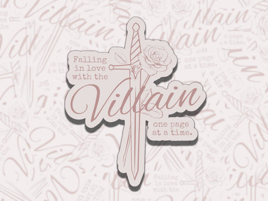 In Love With the Villain Sticker Multiple Colors, Reading Vinyl Sticker, Smutty Waterproof eReader, Kindle, Cute Funny Gift for Bookworm