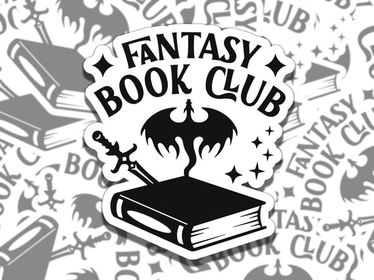Fantasy Book Club Sticker, Reading Vinyl Sticker, Smutty Waterproof eReader, Kindle, Cute Gift for Bookworm, Dragon Bookish Gift for Friend