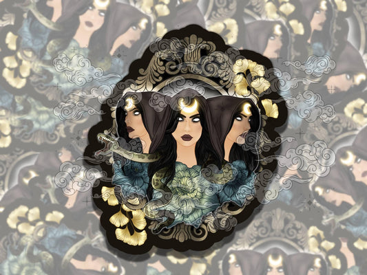 Hecate Goddess of Witchcraft Sticker, Reading Vinyl Sticker, Smutty Waterproof eReader, Kindle, Cute Funny Gift for Bookworm, Bookish Gift