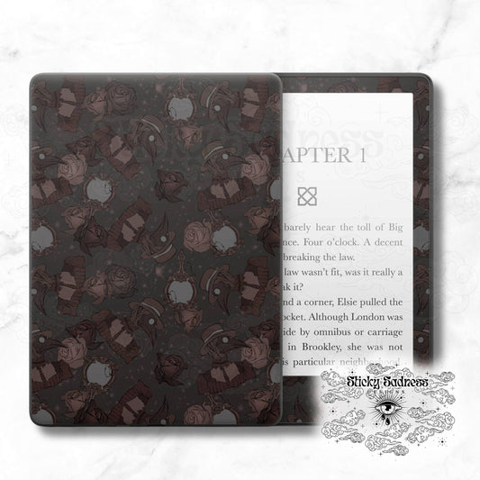 Victorian Plague Doctor Insert Skin, Cute Vinyl Wrap for Kindle Kobo iPad Boox Fire, Gift for Valentine Book Lover, BookTok Accessories