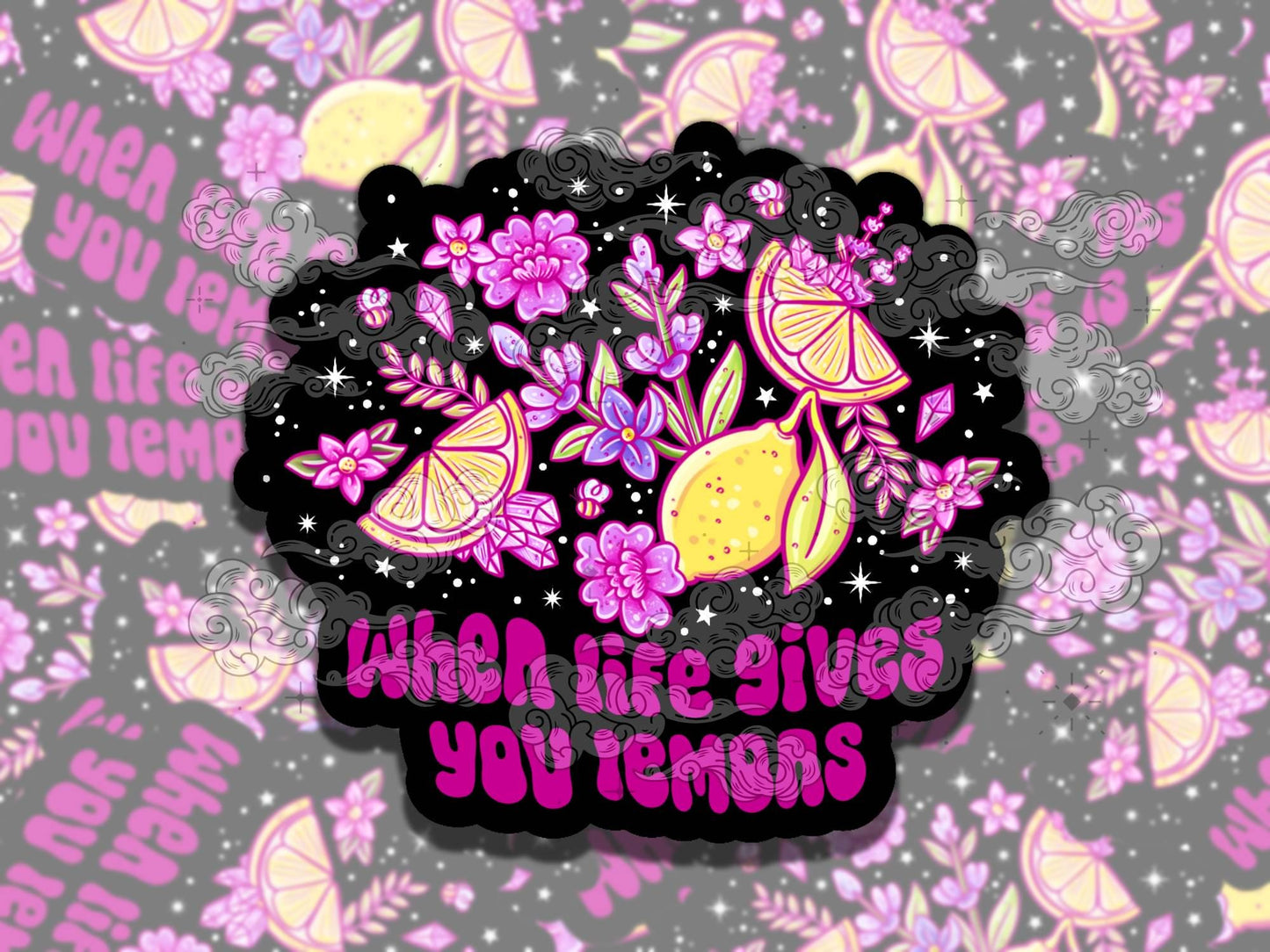 Lavender Lemonade Cute Purple Waterproof Vinyl Sticker, Girly Gift for Friend, Funny Sticker for Kindle Laptop Water Bottle Journal