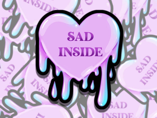 Spooky Girly Imagery Heart Waterproof Vinyl Sticker Set, Gift for Friend, Funny Sticker for Kindle Laptop Water Bottle Journal