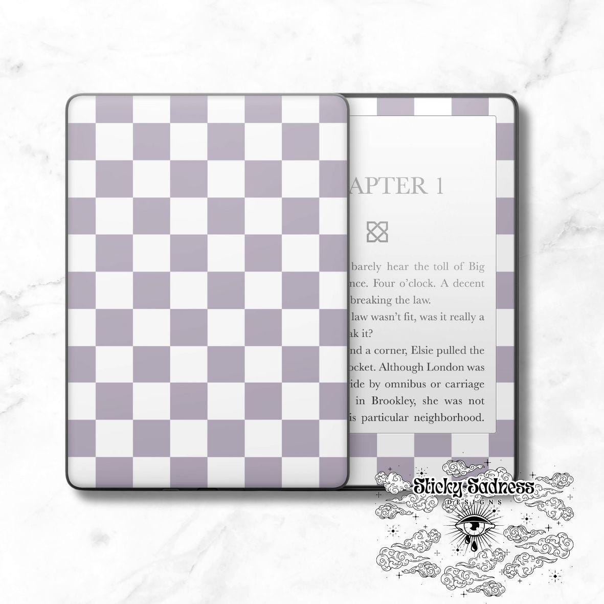 Purple and White Checkered