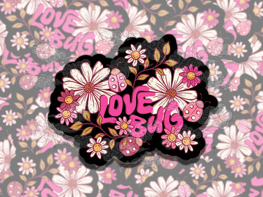 Love Bug Ladybugs Cute Cottagecore Waterproof Vinyl Sticker, Gift for Friend, Funny Sticker for Kindle Laptop Water Bottle Journal