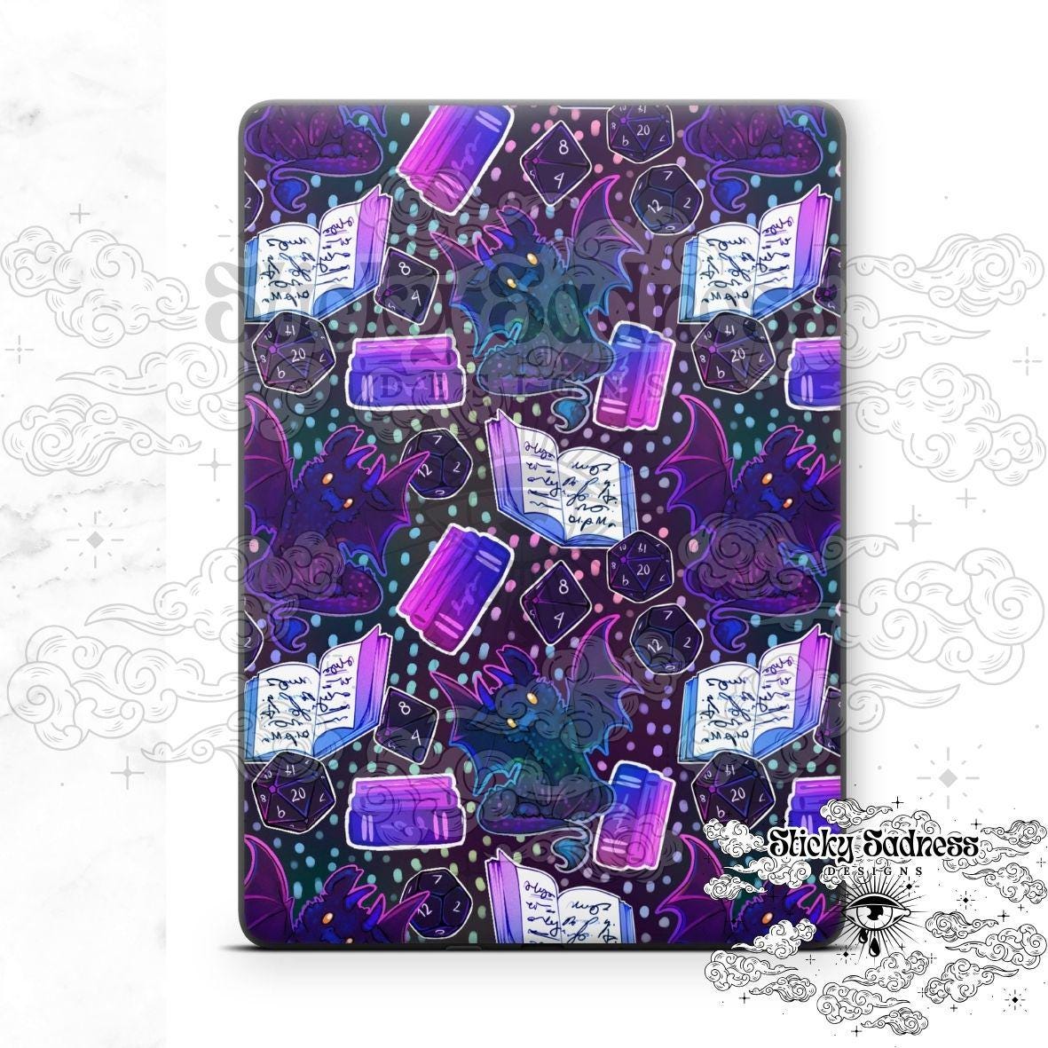 Iridescent Dragon Fantasy eReader Tablet Insert for Kindle Kobo iPad Boox Fire, eReader Insert, eReader Design, Bookish Gift for Booklover