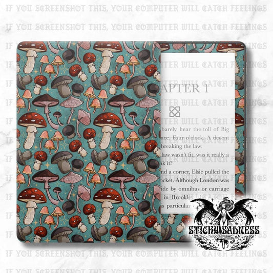 Blue Rustic Mushroom Cute eReader