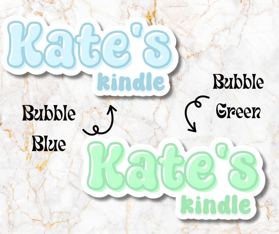 Custom Bubble Kindle Name Sticker, Reading Vinyl Sticker, BookTok Waterproof eReader, Kindle, Cute Funny Gift for Bookworm, Bookish Gift
