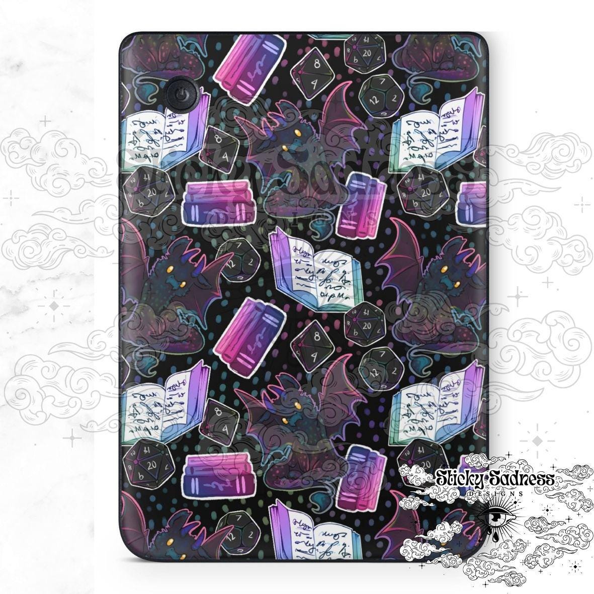 Iridescent Dragon Fantasy eReader Tablet Insert for Kindle Kobo iPad Boox Fire, eReader Insert, eReader Design, Bookish Gift for Booklover