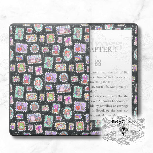 Valentine's Stamps Holiday Insert Skin, Cute Vinyl Wrap for Kindle Kobo iPad Boox Fire, Gift for Valentine Book Lover, BookTok Accessories