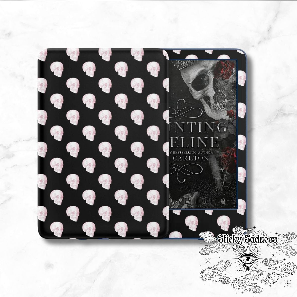Cute Pastel Skull Decals Insert Skin, Cute Vinyl Wrap for Kindle Kobo iPad Boox Fire, Gift for Book Lover, BookTok Accessories