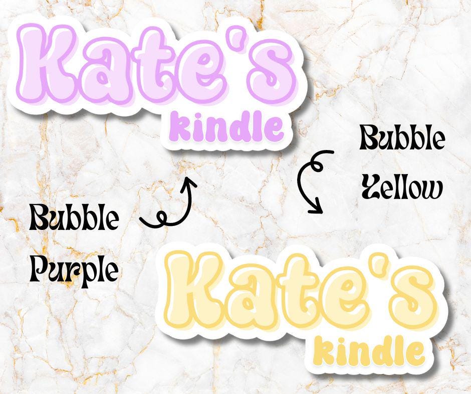Custom Bubble Kindle Name Sticker, Reading Vinyl Sticker, BookTok Waterproof eReader, Kindle, Cute Funny Gift for Bookworm, Bookish Gift
