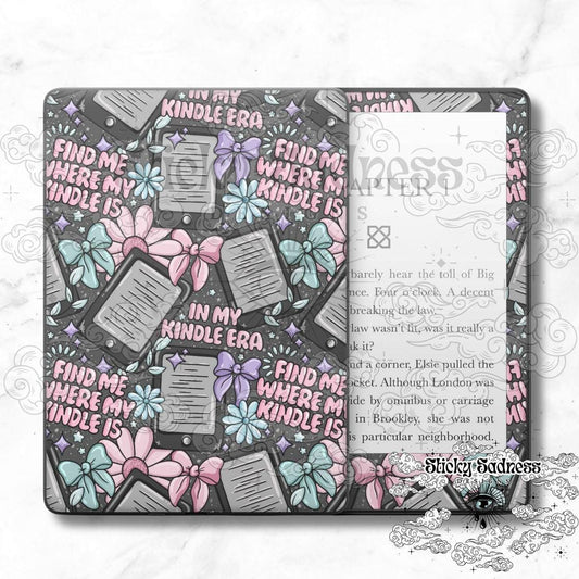 Find Me Where My Kindle Is Decal Insert Skin, Cute Vinyl Wrap for Kindle Kobo iPad Boox Fire, Bookish Gift, BookTok Accessories