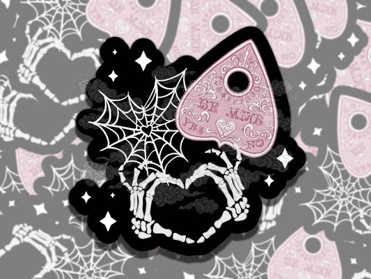 Spooky V-Day Gothic Valentine's Holiday Waterproof Vinyl Sticker, Gift for Girl Friend, Funny Sticker for Kindle Laptop Water Bottle Journal