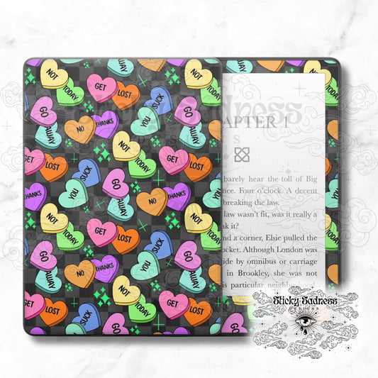 Anti-Valentine Holiday Insert Skin, Cute Vinyl Wrap for Kindle Kobo iPad Boox Fire, Gift for Valentine Book Lover, BookTok Accessories