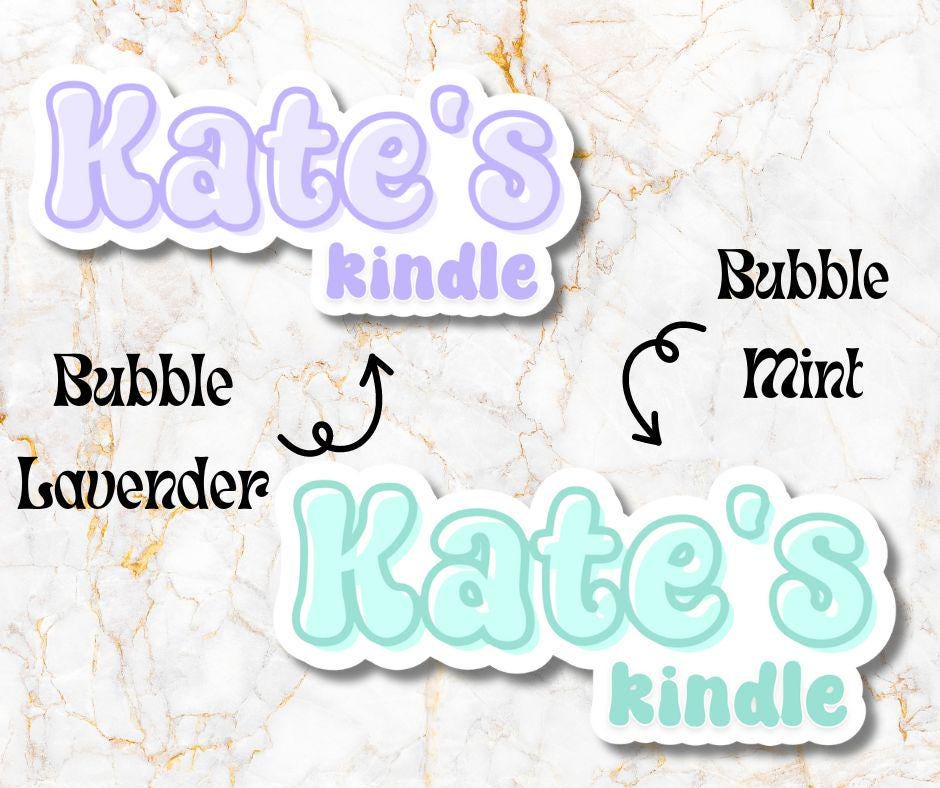 Custom Bubble Kindle Name Sticker, Reading Vinyl Sticker, BookTok Waterproof eReader, Kindle, Cute Funny Gift for Bookworm, Bookish Gift