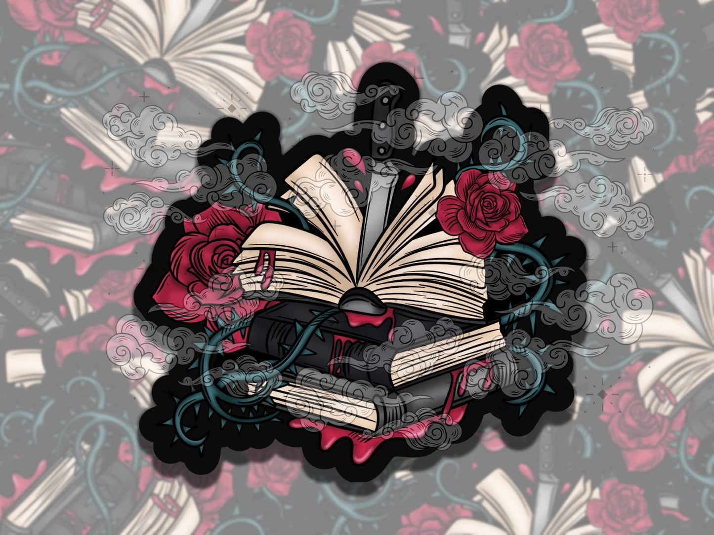 Thorned Revenge Dark Romance Bookish Waterproof Vinyl Sticker, Gift for Girl Friend, Funny Sticker for Kindle Laptop Water Bottle Journal
