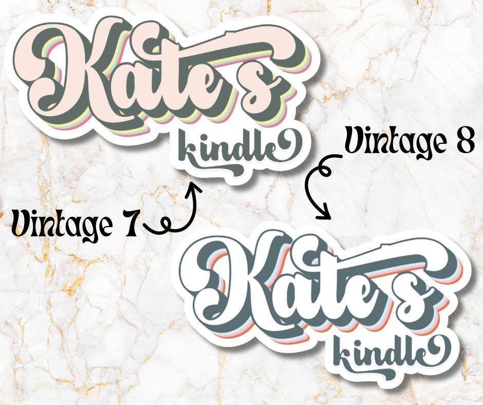 Custom Vintage Kindle Name Sticker, Reading Vinyl Sticker, BookTok Waterproof eReader, Kindle, Cute Funny Gift for Bookworm, Bookish Gift