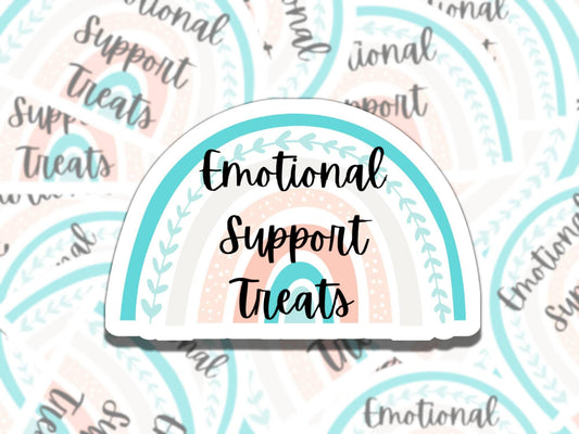 Emotional Support Treat Sticker Rainbow, Vinyl Sticker, Gift for Treat Lover, Gift for Sweet Tooth, Rainbow Sticker, Treat Container Label