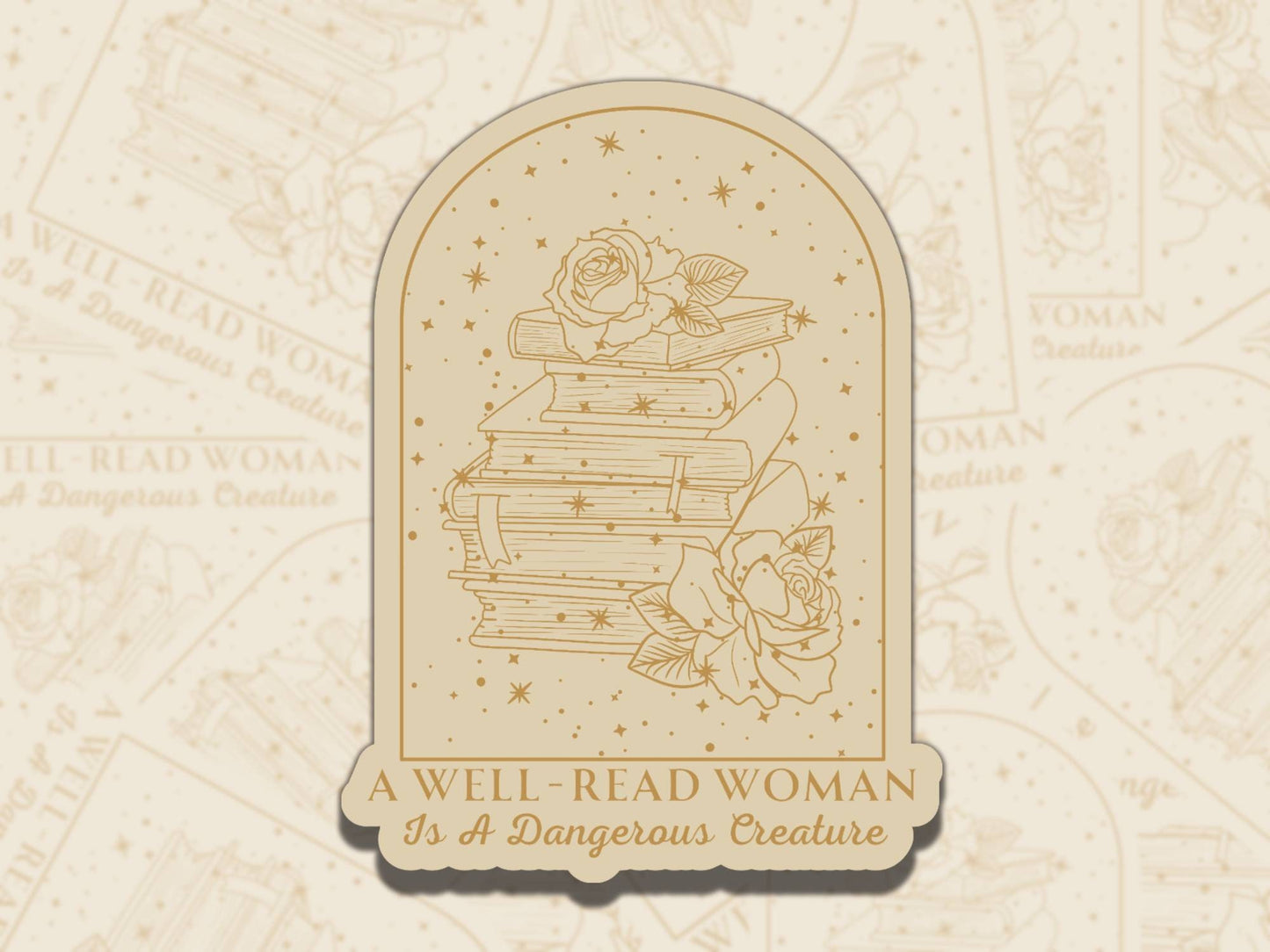 A Well Read Woman is a Dangerous Creature Sticker, Reading Vinyl Sticker, Smutty Waterproof eReader, Kindle, Cute Funny Gift for Bookworm