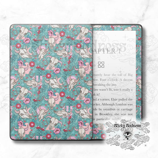 Western Valentine Holiday Insert Skin, Cute Vinyl Wrap for Kindle Kobo iPad Boox Fire, Gift for Valentine Book Lover, BookTok Accessories