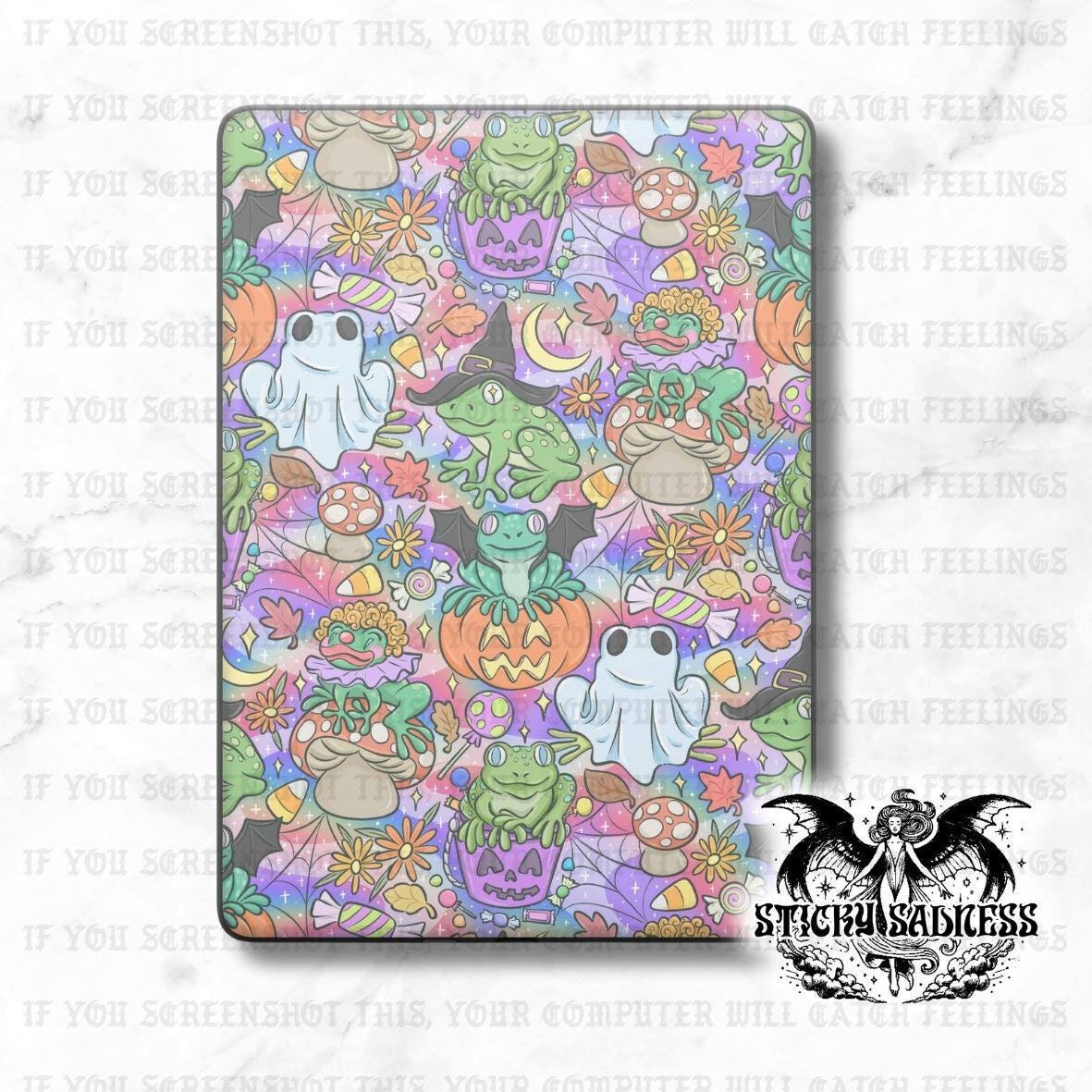 Rainbow Halloween Frogs Spooky
