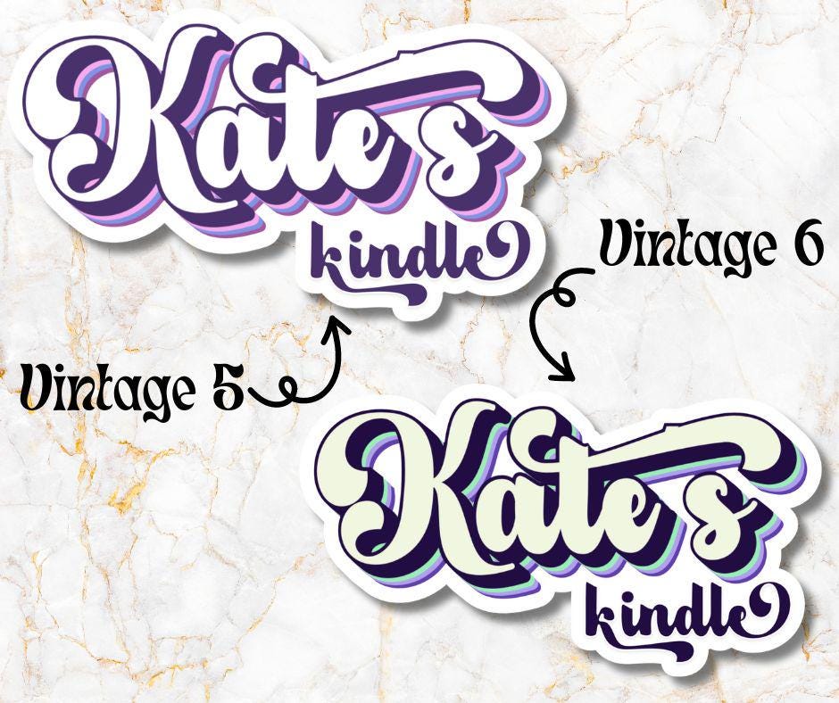 Custom Vintage Kindle Name Sticker, Reading Vinyl Sticker, BookTok Waterproof eReader, Kindle, Cute Funny Gift for Bookworm, Bookish Gift