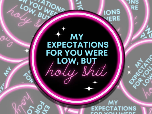 My Expectations for You were Low but Holy Shit Sticker, Vinyl Sticker, Gift for Friend, Funny Sticker for Kindle Laptop Water Bottle Journal