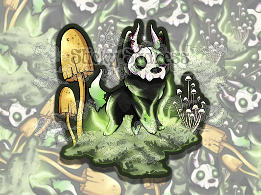 Hellhound Cute Cryptid Waterproof Vinyl Sticker, Gift for Friend, Funny Sticker for Kindle Laptop Water Bottle Journal, Fantasy Art