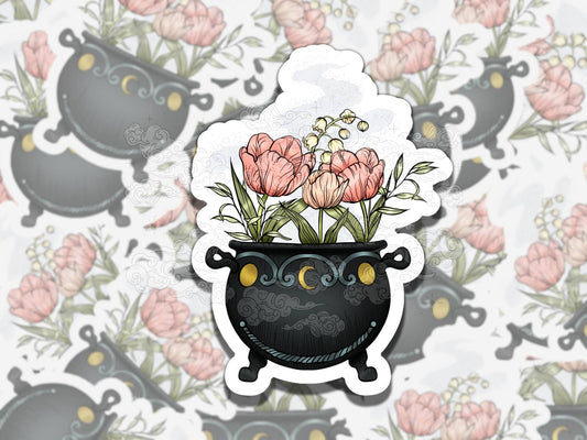 Summoning Spring Whimsigoth Waterproof Vinyl Sticker, Girly Gift for Friend, Funny Sticker for Kindle Laptop Water Bottle Journal