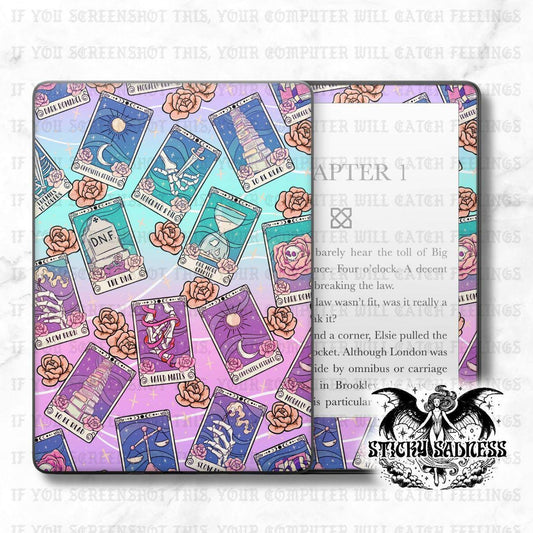 Pastel Bookish Tarot Cards Decal Insert Skin, Aesthetic Vinyl Wrap for Kindle Kobo iPad Boox Fire, Gift for Book Lover, BookTok Accessories